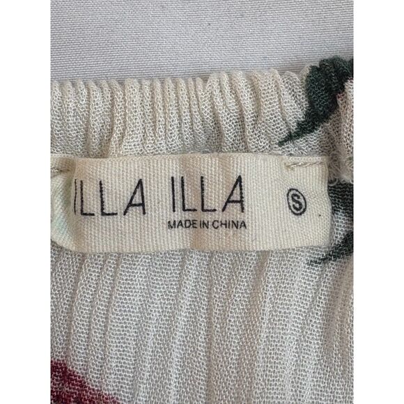 Illa Illa Floral High Low Maxi Midi Ruffle Dress Size S White Romantic Feminine - Picture 7 of 9